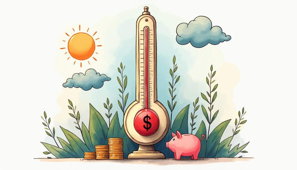 A vintage thermostat with a dollar sign in the center